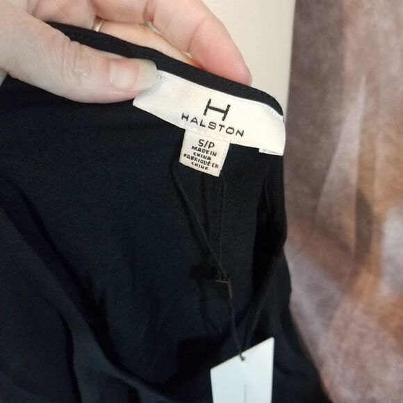 Halston Black Tie Back Blouse Size Small - Picture 4 of 5